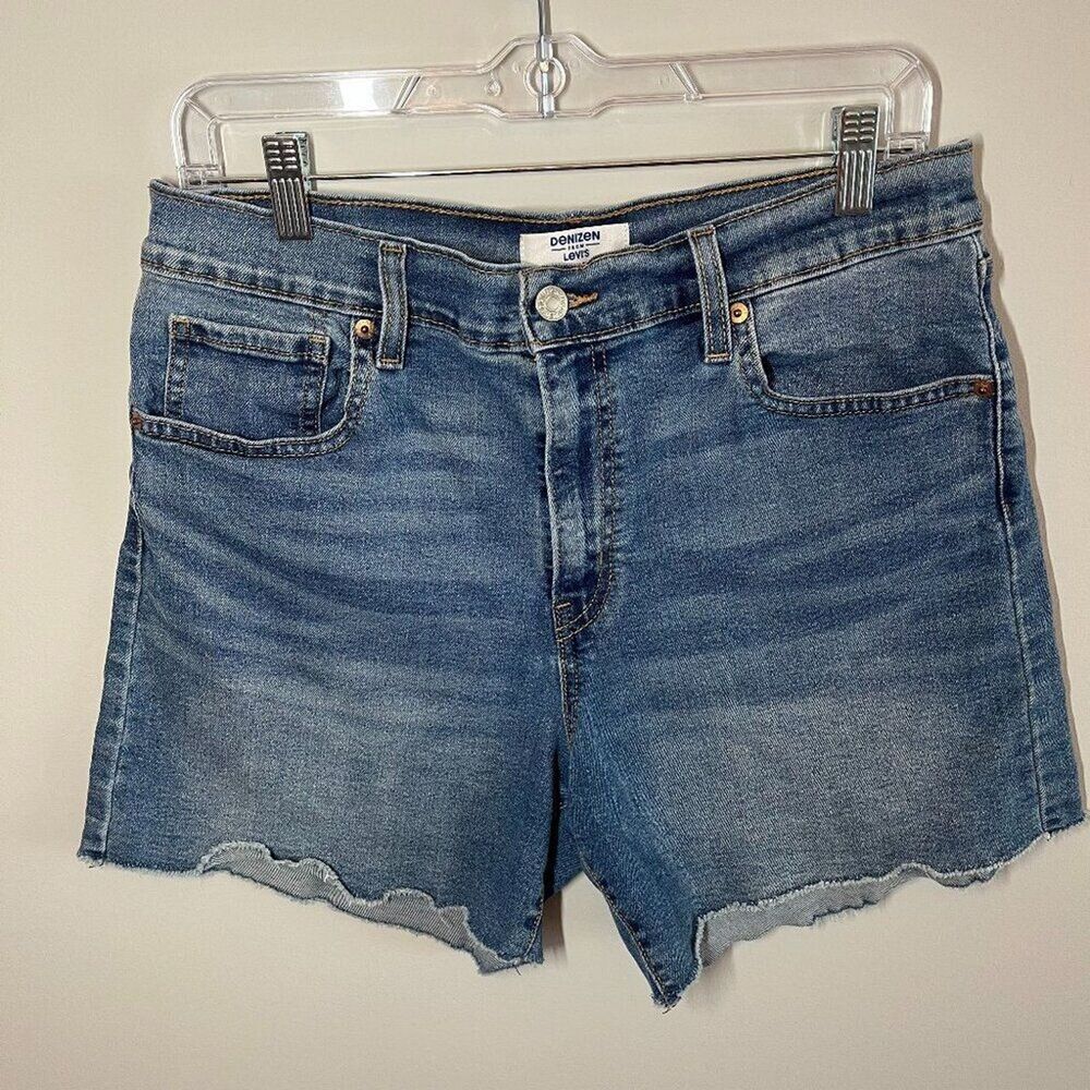 Denizen from Levi's High Rise Raw Hem 5" Inseam Cut Off Jean Shorts Size 10